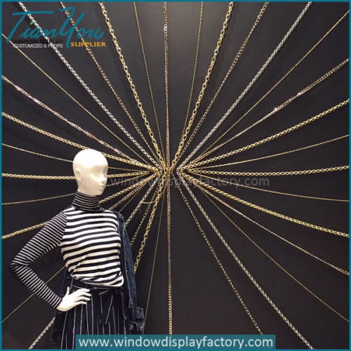 Decorative iron chain for retail window display ideas