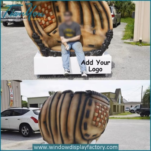 Custom giant foam baseball glove chair for display