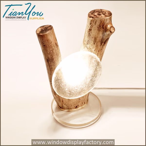 Custom wood resin table lamps for atmosphere