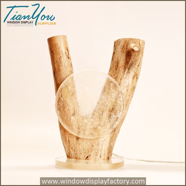 Custom wood resin table lamps for atmosphere