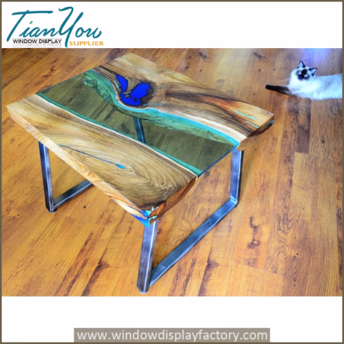 Custom glow resin table in the dark industrial furniture