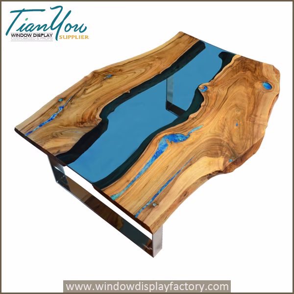 Custom glow resin table in the dark industrial furniture