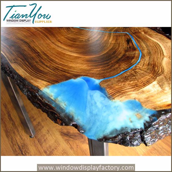 Custom glow resin table in the dark industrial furniture
