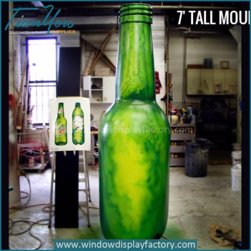 Outdoor fiberglass giant bottle display props of beer