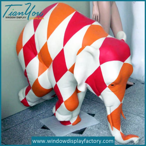 Decoration Life Size Fiberglass Elephant Statues
