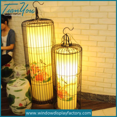 Custom Large Birdcage Shape Iron Lamp