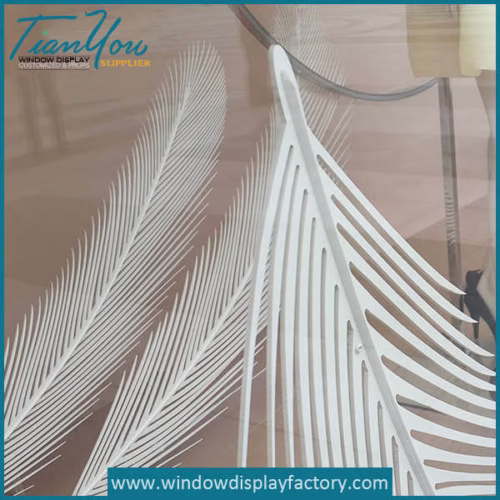 White Foam Plumage Window Display