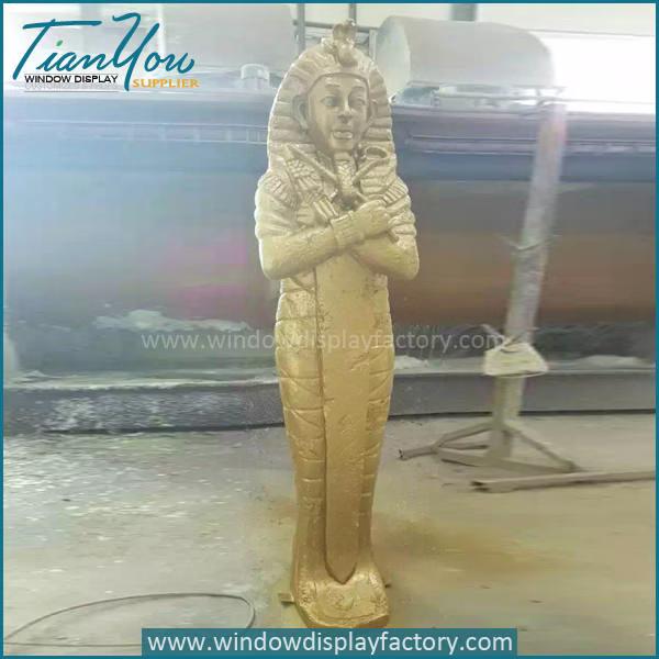 Custom Life Size Gold Fiberglass Cleopatra Figure