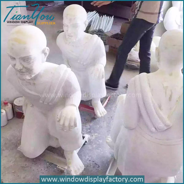 Giant Gold Fibergla Electroplate Monk Statue image