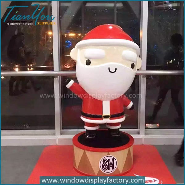Fibergla Chri tma Decoration Cute Santa Clau Statue image