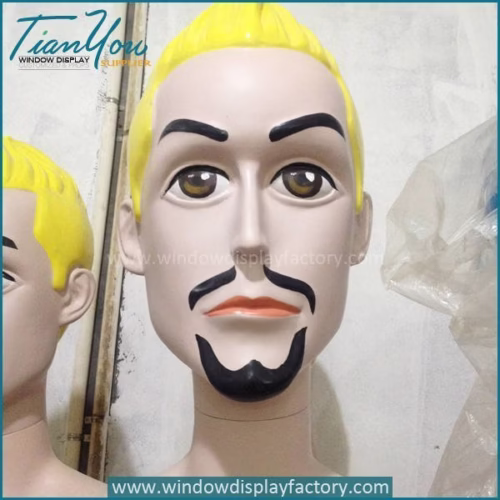 Custom Colorful Fiberglass Big Head Mannequin Display