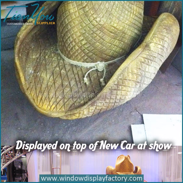 Life Size Custom Fiberglass Cowboy Hat Display
