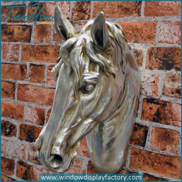 Vintage Fiberglass Horse Head Mannequin on Wall