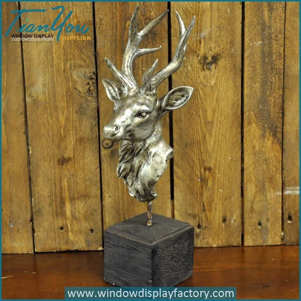 decorative fibergla ilver deer head