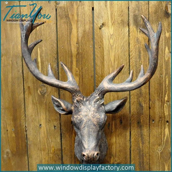 decorative fibergla vintage deer head mannequin on wall