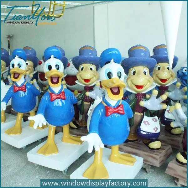 Giant Colorful Fiberglass Donald Duck Statues Display