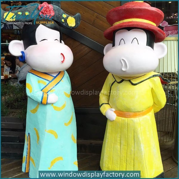 Chinese Life Size Fiberglass Monkey Cartoon Statues Display