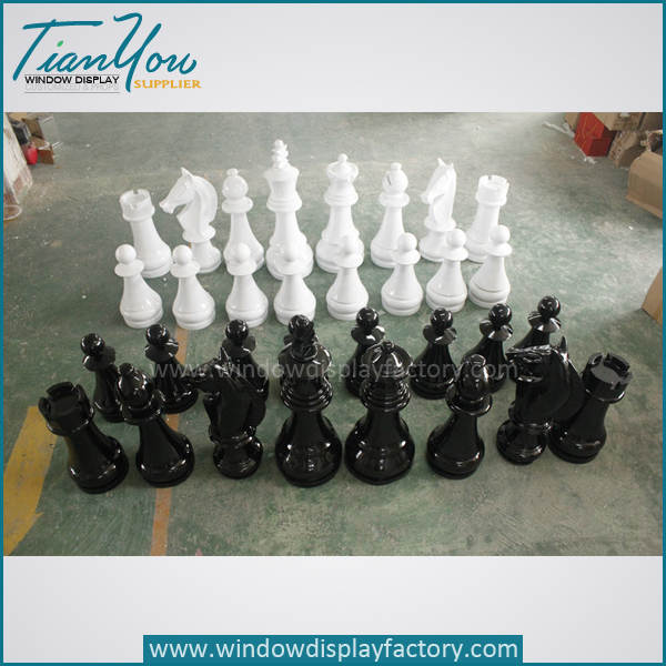 Black White Fashion Custom Plastic Chess Set