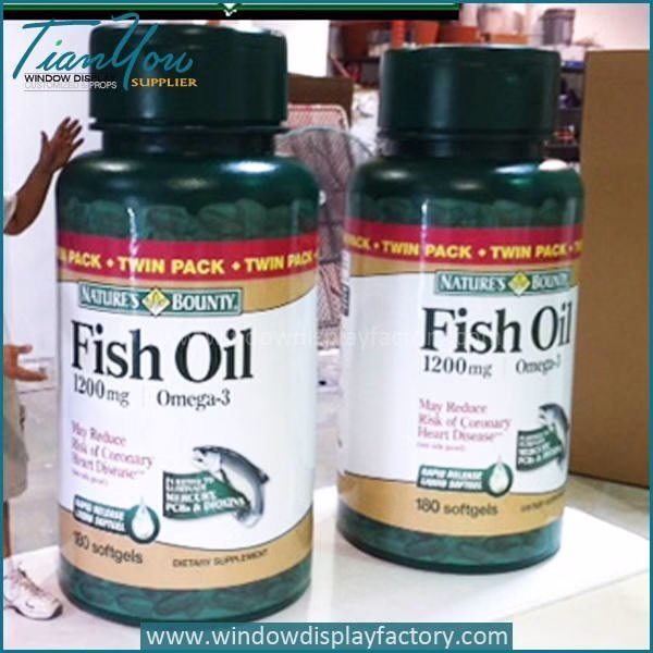 Custom Giant Fake Resin Fish Oil Bottle Display Props