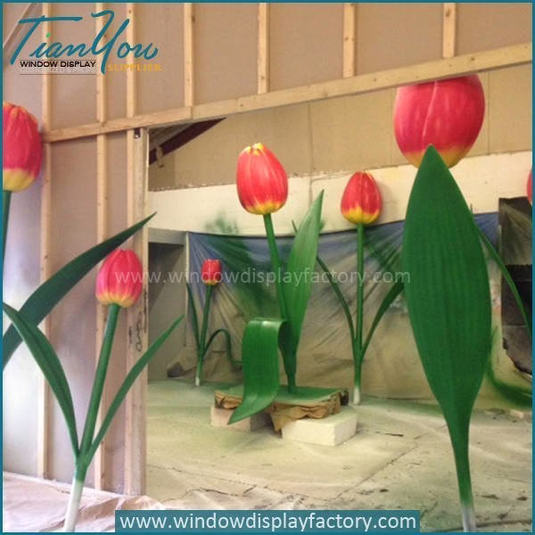 Popular Giant Fiberglass Tulip Flower Decoration