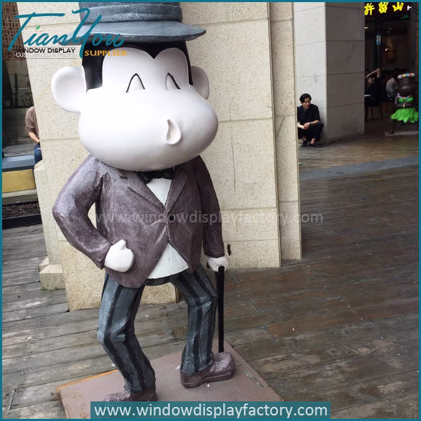 Decorative Life Size Fiberglass Monkey Statues Props
