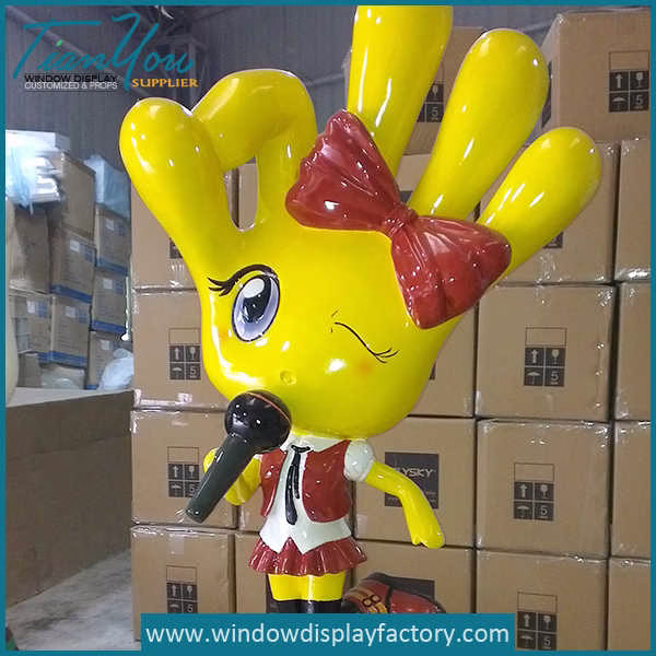 Colorful Finger Shape Fibergla Girl Prop image