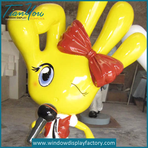 Colorful Finger Shape Fiberglass Girl Props