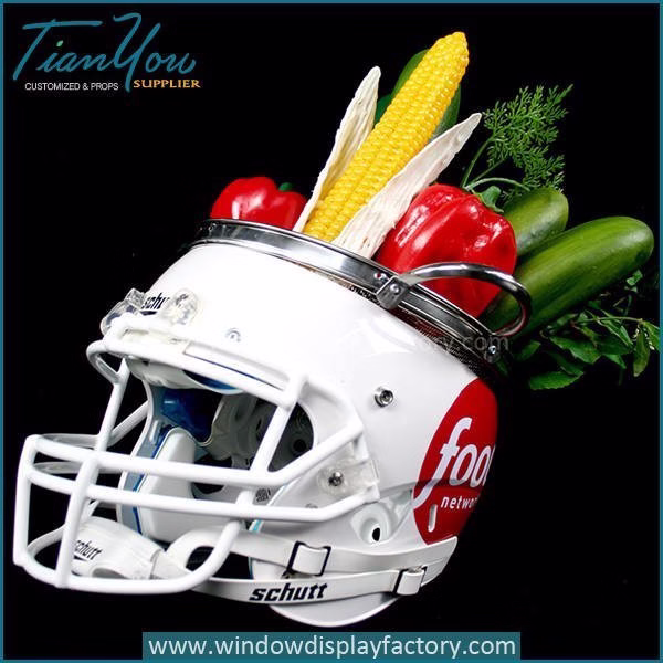 Advertising Magnetic Football Fiberglass Helmet Display
