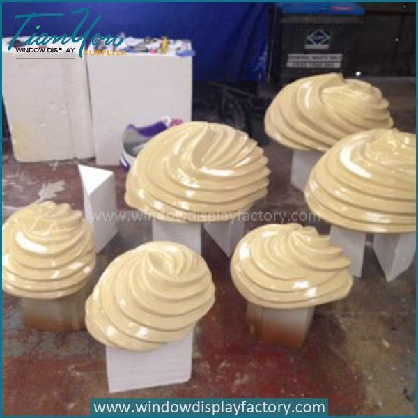 Artificial Large Funny Fiberglass Ice Cream Decoration