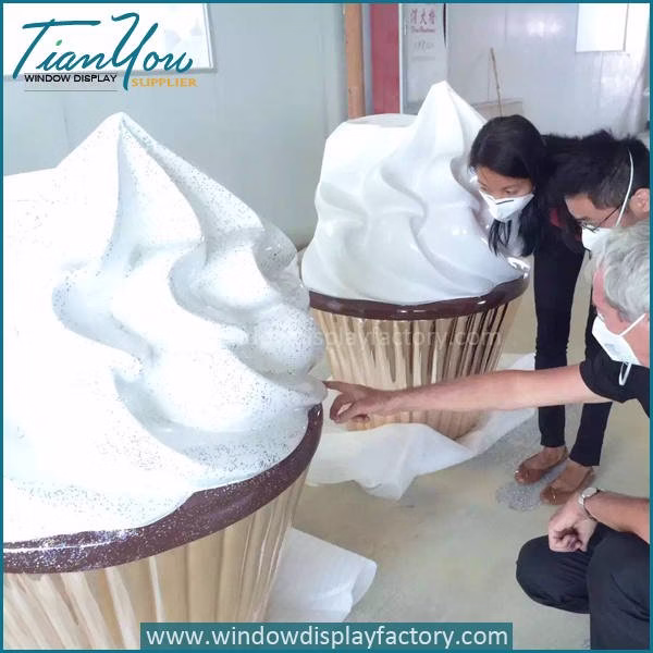 Artificial Large Funny Fibergla Ice Cream Decoration image