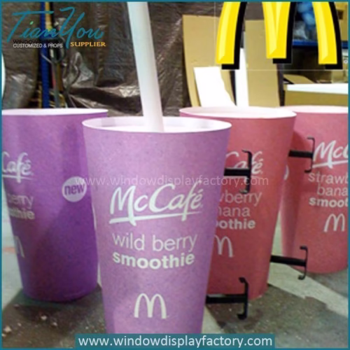 Custom Colorful Giant Cup Display Props with MCD Logo