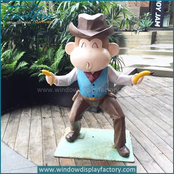 Life Size Fibergla Monkey Cartoon Statue Di play image