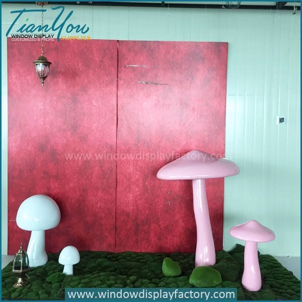 Artificial Popular Giant Fiberglass Mushroom Decoration