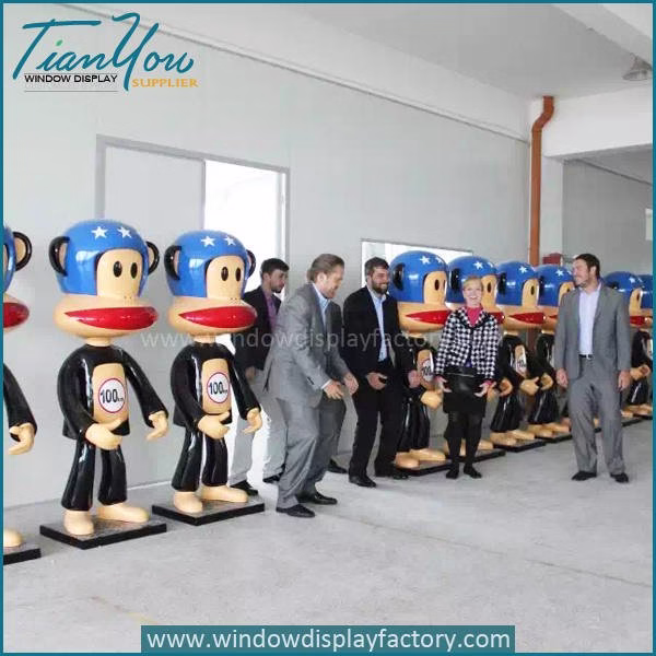 Custom Life Size Colorful Fiberglass Paul Frank Statues