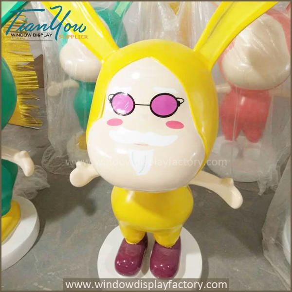 Lovely Giant Colorful Fibergla Rabbit Statue image
