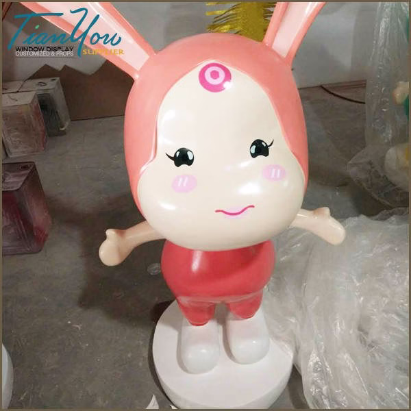 Lovely Giant Colorful Fibergla Rabbit Statue image