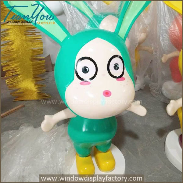 Lovely Giant Colorful Fibergla Rabbit Statue image