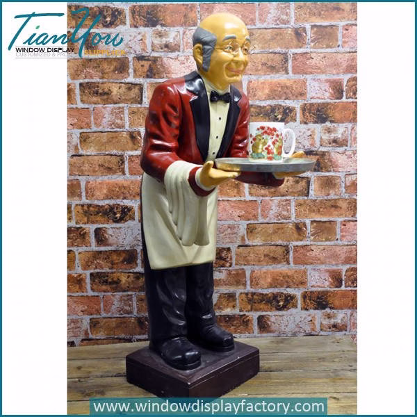 re taurant fibergla decorative waiter tatue