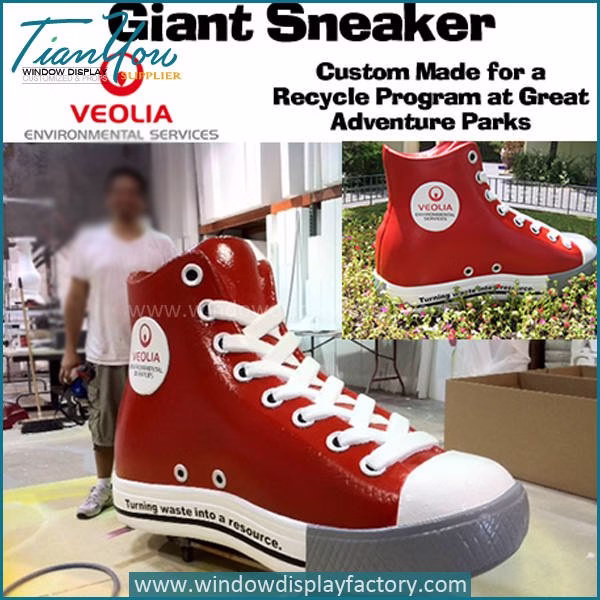 Cu tom Giant Fake Fibergla Shoe Di play Prop image