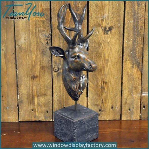 Vintage Decorative Fiberglass Deer Head Statue