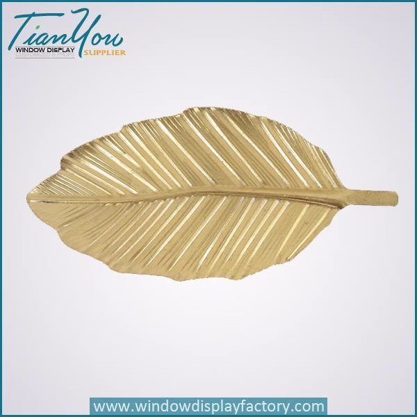 Vintage Decorative Giant Fiberglass Golden Leaf