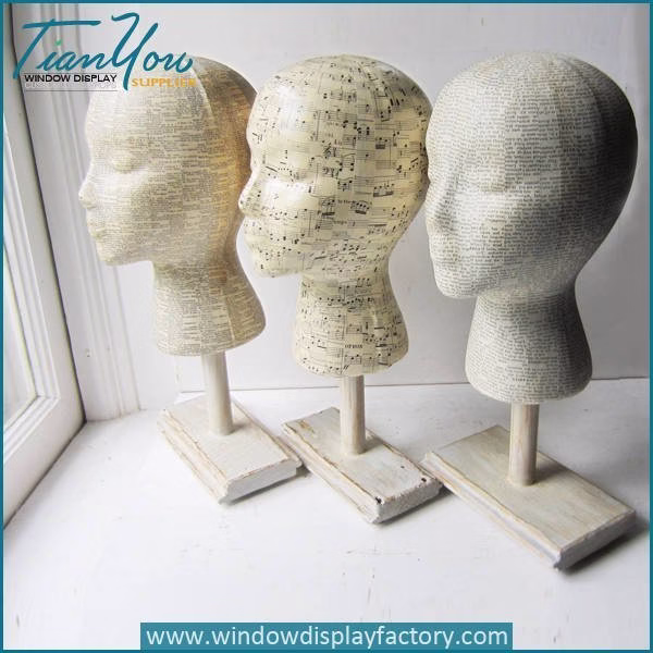 Hand Made Vintage Decorative Wood Head Craft Display