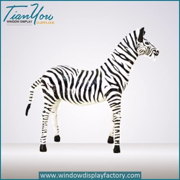Theme Park Decorative Life Size Fiberglass Zebra Statue