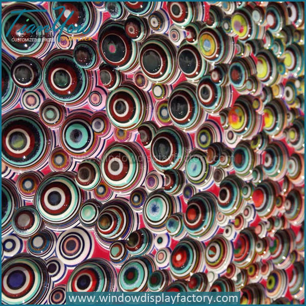 Various Sized Decorative Colorful PVC Eyes Wall Display