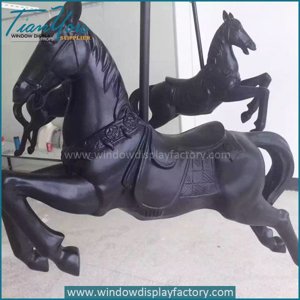 Outdoor Life Size Statue Fiberglass Horse Display