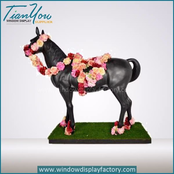 Outdoor Life Size Statue Fiberglass Horse Display