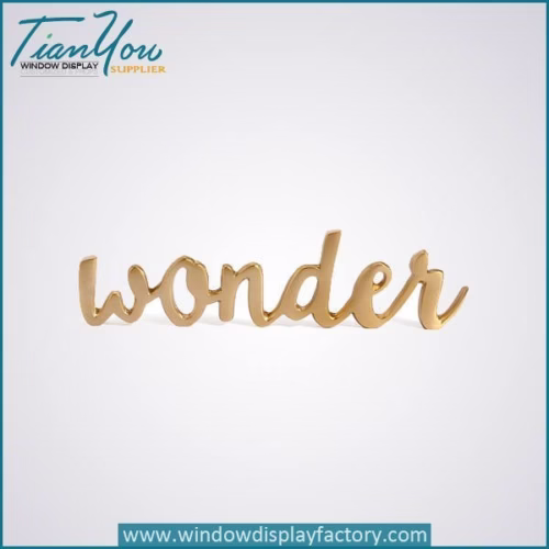 Custom Imitation Copper Golden Wonder Resin Letter Decoration