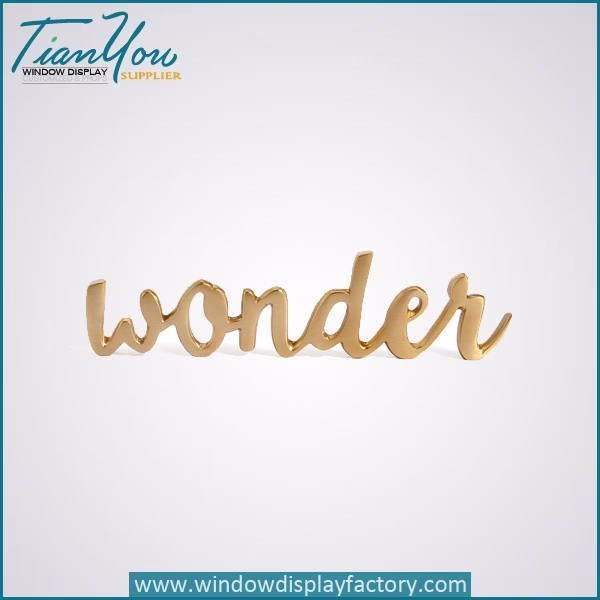 Custom Imitation Copper Golden Wonder Resin Letter Decoration