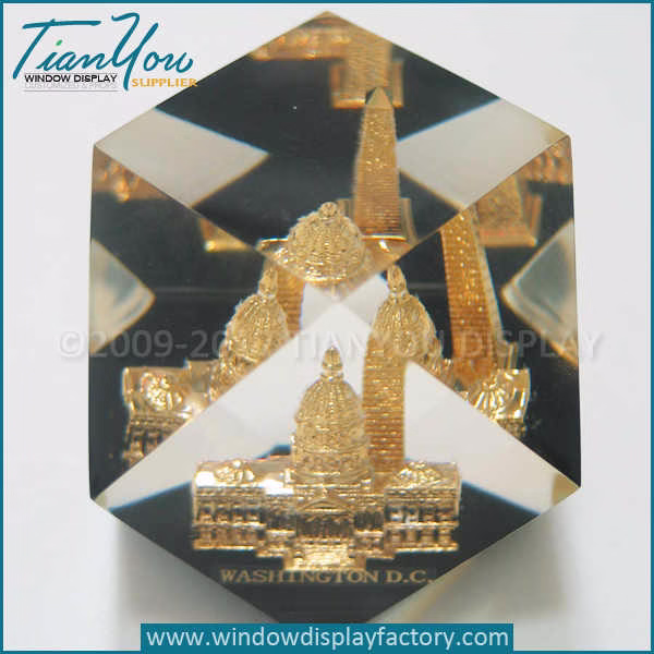 Custom crystal acrylic paperweight