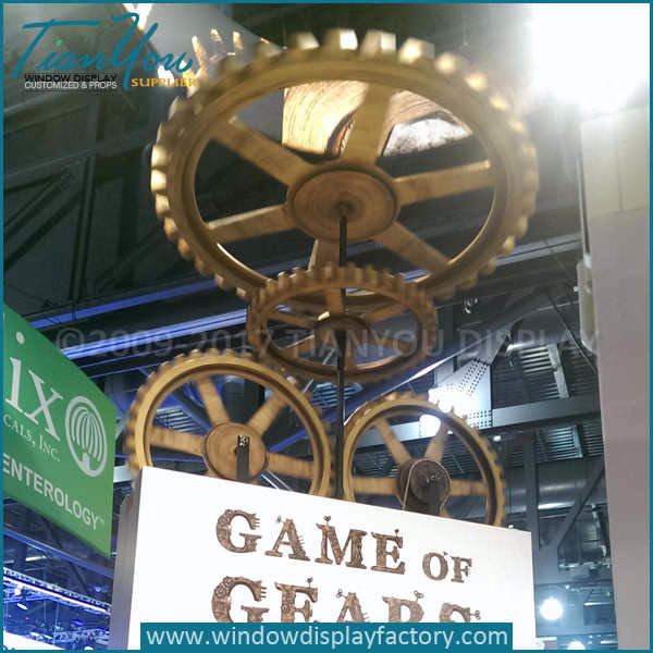 Custom fake industrial gear decor